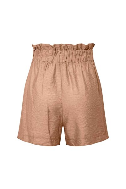 RİVUS Comfortable Cut Shorts with Elastic Waist - Camel