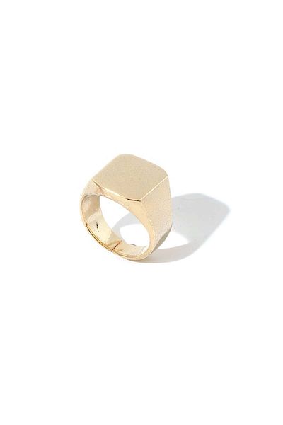 RİVUS Rectangular Curved Ring - Gold