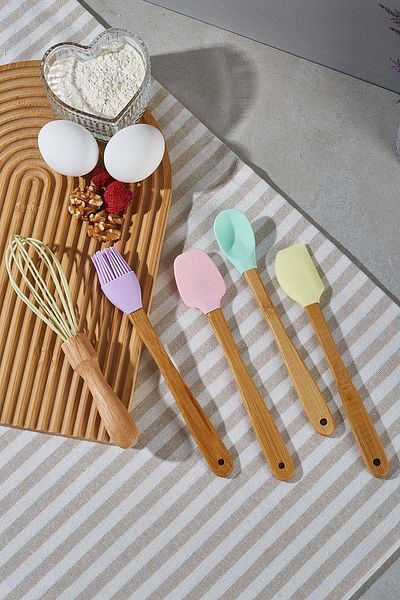 Perotti Robert 5-Piece Silicone Kitchen Set with Stand and Bowl