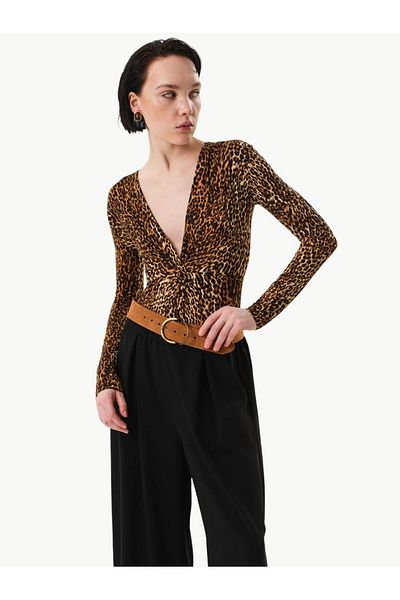 RİVUS Μακρυμάνικο Leopard Body με στριφτό μπροστινό μέρος