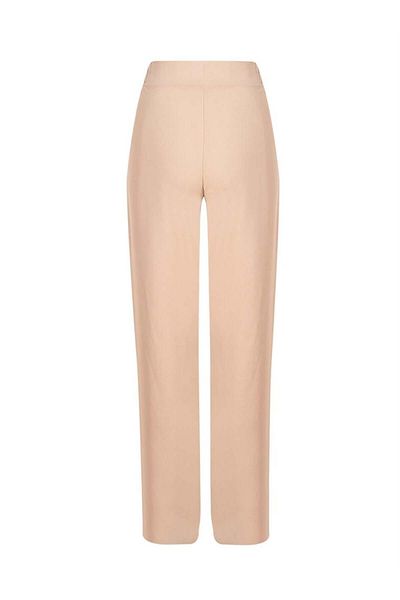RİVUS Pantaloni largi din crepon cu talie elastică - bej