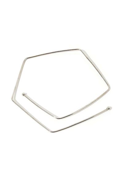 RİVUS Pentagonal Necklace with Ball Closure - Silver