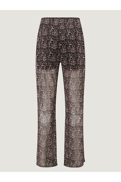 RİVUS Pantaloni largi cu model leopard, cu talie elastică