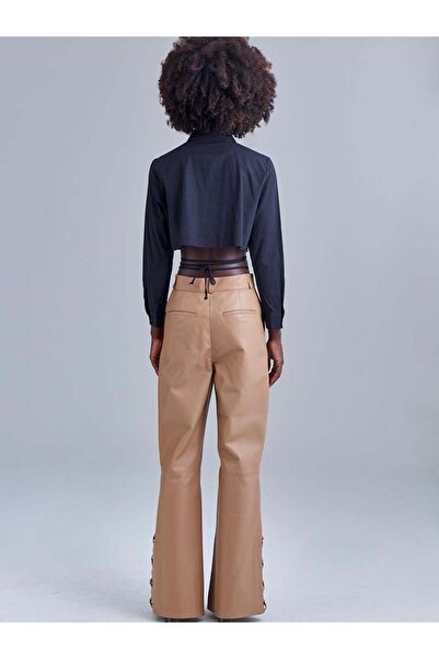 RİVUS Belt Tied Cotton Shirt - Black