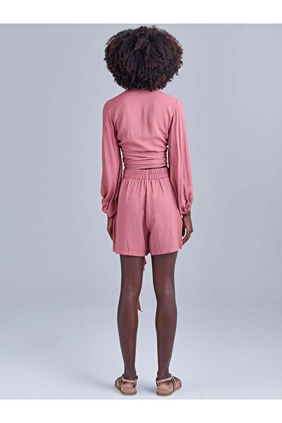 RİVUS Elastic Waist Shorts - Dried Rose