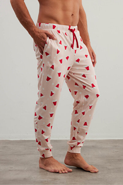 Syah Erkek Pamuklu Cepli Uzun Pijama Altı