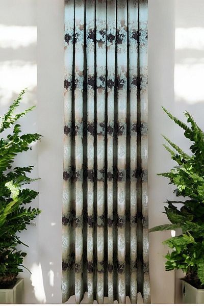 lissehome Green Brown Marbled Background Curtain - Color