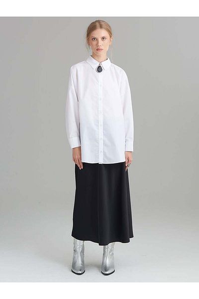 RİVUS Πουκάμισο Oversized Off Shoulder - Λευκό
