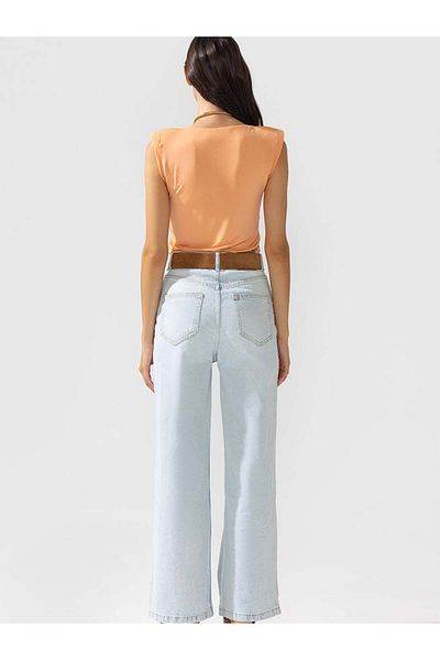 RİVUS Padded Short Sleeve Knitted Body - Orange