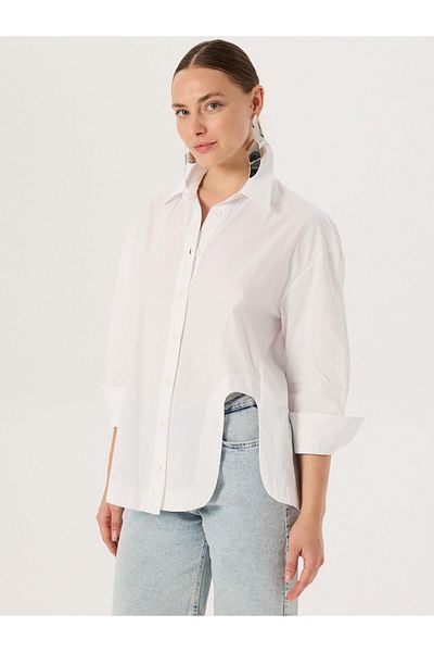 RİVUS Oversize Cut Cotton Πουκάμισο - Εκρού