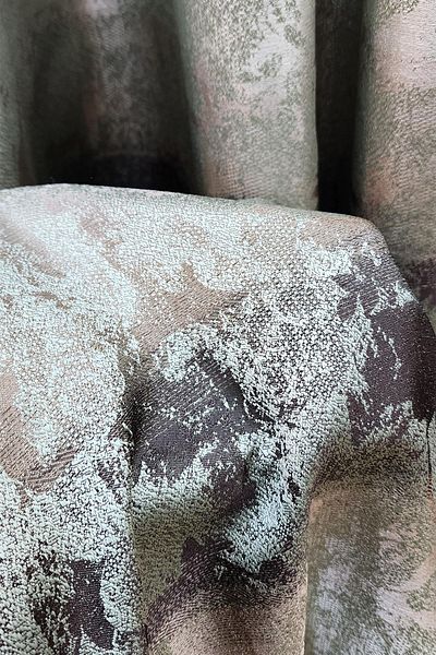 lissehome Green Brown Marbled Background Curtain - Color