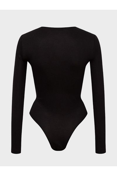 RİVUS Viscose Body with Twisted Front Soft Button - Black