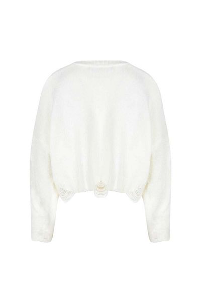 RİVUS Ripped Detailed Oversize Crop Knitwear