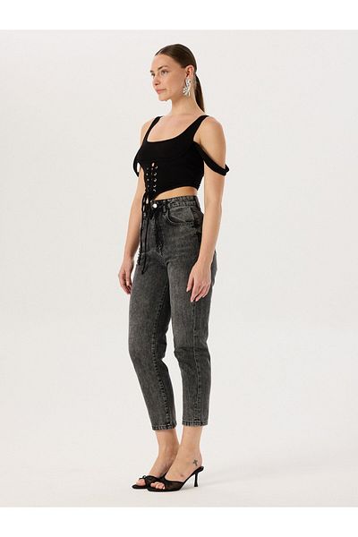 RİVUS Mom Fit Jean Trousers - Anthracite