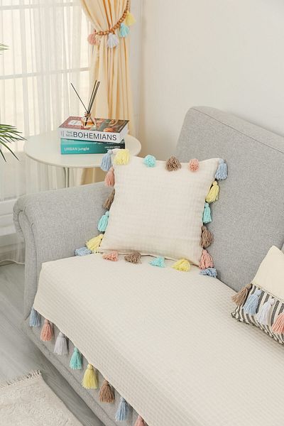 Aisha's Design غطاء أريكة كتان ملون مقاس 90 × 210، KO-21