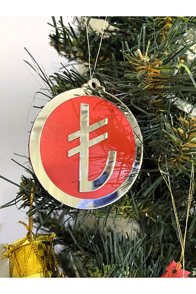 Mini Tasarım Atölyem Christmas Tree Dollar Euro Tl 3-Piece Ornament Set