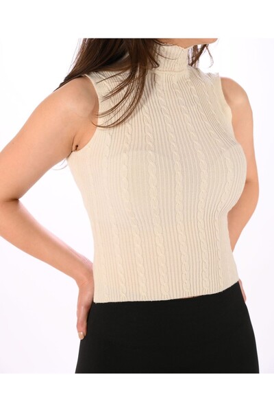 Butik Hepa-gg Balıkçı Yaka Kolsuz Basic Kadın Triko Kazak