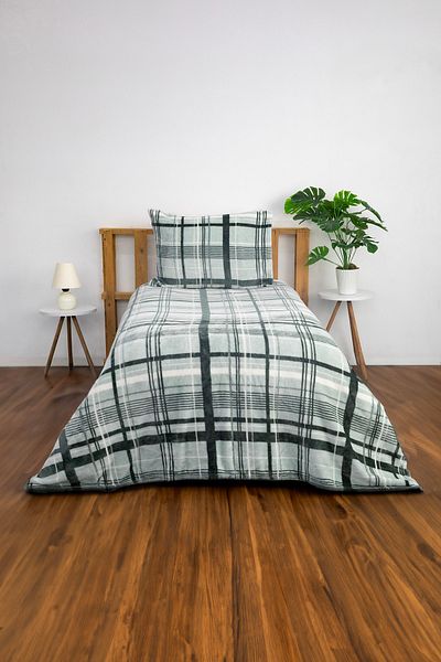 FAVORA Green Single 2 Piece Woolly Blanket Bed Set