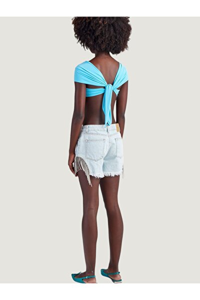 RİVUS Aksesuar Detaylı Mini Jean Şort - İndigo