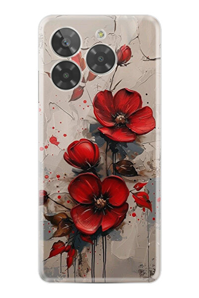 General Mobile Era 30 Kılıf HD Resim Baskılı Kırmızı Çiçek StKd -098