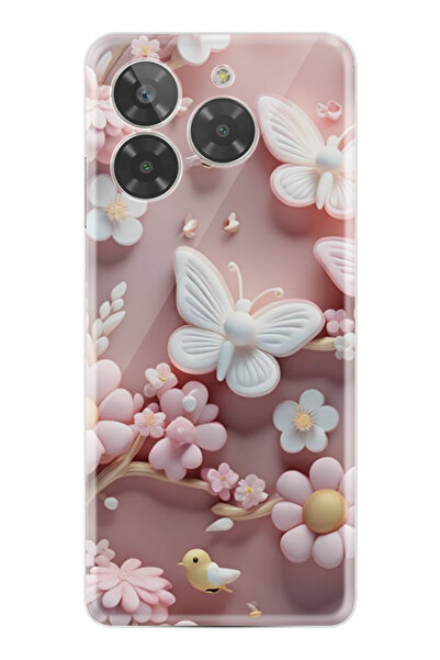 General Mobile Era 30 Kılıf HD Resim Baskılı Pembe Kelebekler StKd -088