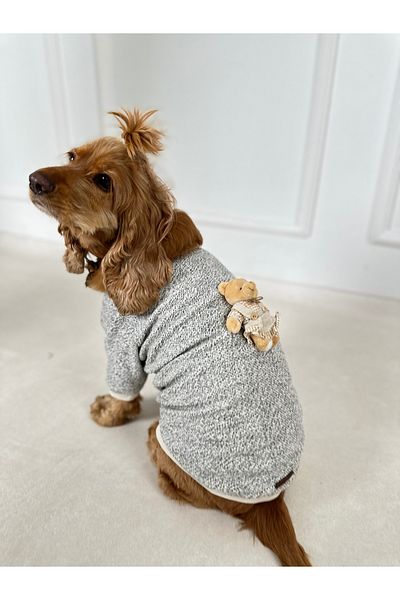 Pawita Flexible and Comfortable Dog Outfit - Teddy Bear, Grey-White, 4 Seasons
