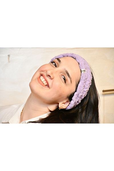 Nolana Hair Band 100% Cotton Towel Cotton Skin Care Makeup Lilac Bandana