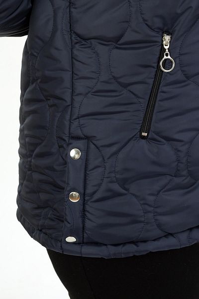 By Alba Collection Women's Navy Blue Woolen Quilted Plus Size Coat