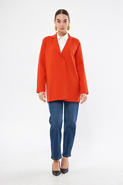 Mizalle Çelik Triko Turuncu Ceket