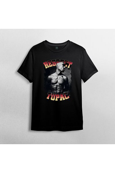 Pixxa TUPAC 2PAC 100% βαμβακερό μπλουζάκι με λαιμόκοψη μοντέλο 8