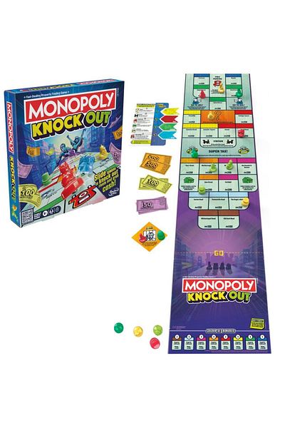 Monopoly لعبة Knockout | لعبة حفلات عائلية | سريعة اللعب | من 2 إلى 8 لاعبين | من سن 8 سنوات فما فوق