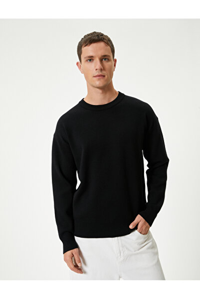 Koton Langärmliger Basic-Pullover mit Rundhalsausschnitt
