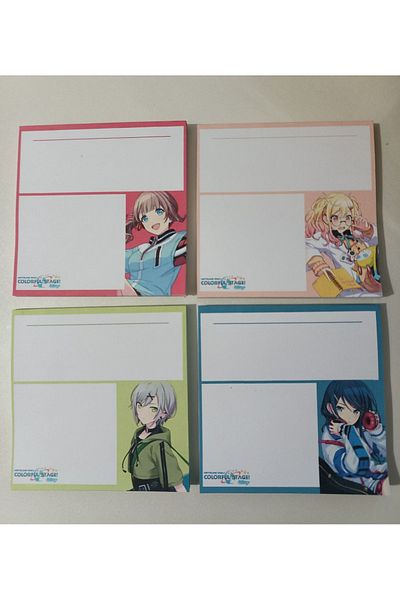 nihonwosekai 4Pcs Hatsune Miku Colorful Pjsekai Project Sekai Anime Memopad 8X8Cm 48Sheets