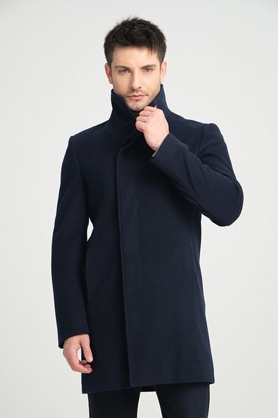 Frappoli Ανδρικό παλτό Cashmere - Σάλι γιακά, Κουμπιά, Κανονική Εφαρμογή