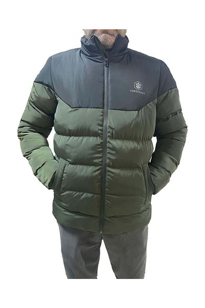 lumberjack M-ADALBERT Color Blocking Coat - KHAKI - M - ST06877-KHAKI-M