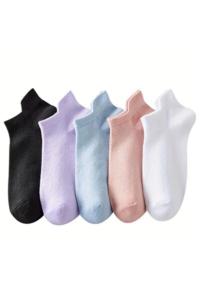 HANKARAYEL Kadın Çekçekli Pamuklu Patik Çorap 5'Çift
