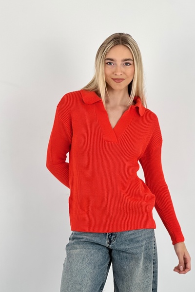 Miss Poem Pulover de iarnă pentru femei, cu decolteu în V, portocaliu