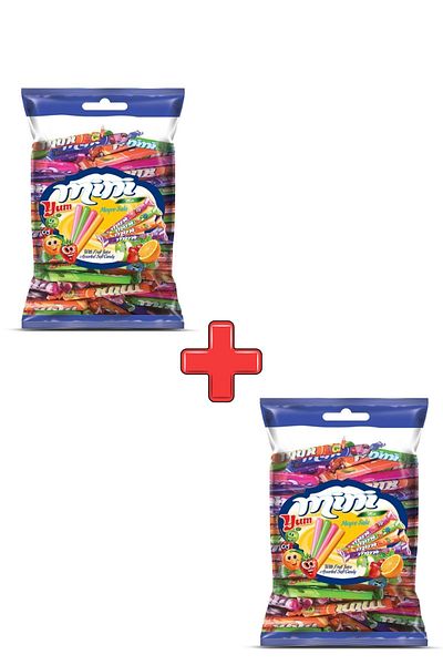 TAYAŞ Minium Mixed Fruit Juicy Soft Candy 700Gr 100 Pieces Pack of 2