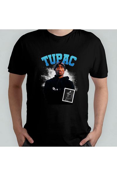 Pixxa TUPAC 2PAC Crew Neck 100% βαμβακερό T-Shirt - Μοντέλο 10