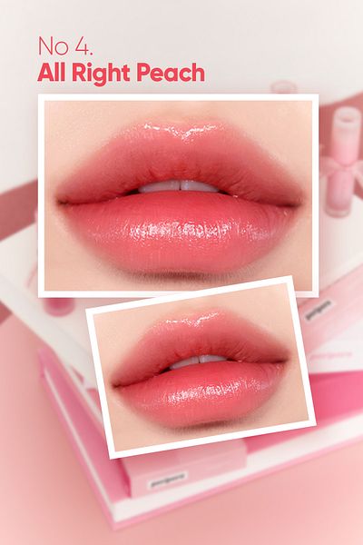 PERIPERA 04 All Right Peach - Natural Tones, Long Lasting and Shiny Tint Peripera Water Bare Tint