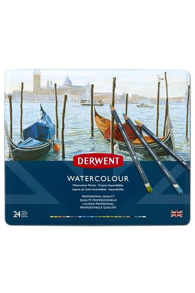 Derwent Watercolour Metal Box of 24