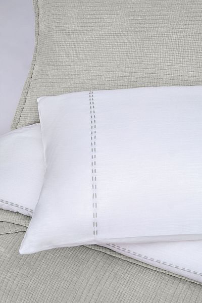 Yataş Set cuvertură de pilota King Linen Double - Gri cu dungi, crem