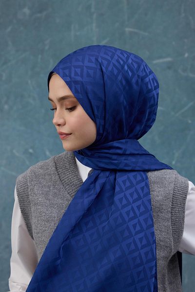 İpekhan Şal jacquard mătăsos albastru noapte - toamnă iarnă 9019-32