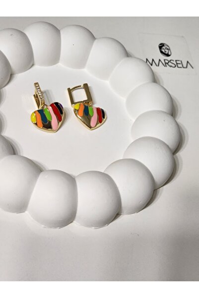 Lujo Çelik Mineli Renkli Küpe