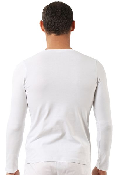 ÖZKAN underwear Özkan 0266 Men's Combed Lycra Cotton Round Neck Long Sleeve T-Shirt Undershirt