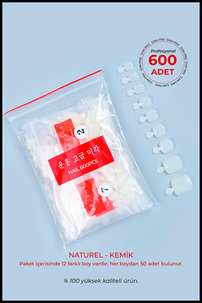 GXMPRO 600 Adet Ayak Takma Tırnak Tips - 12 Farklı Ölçü Tips Toplam 600 Adet