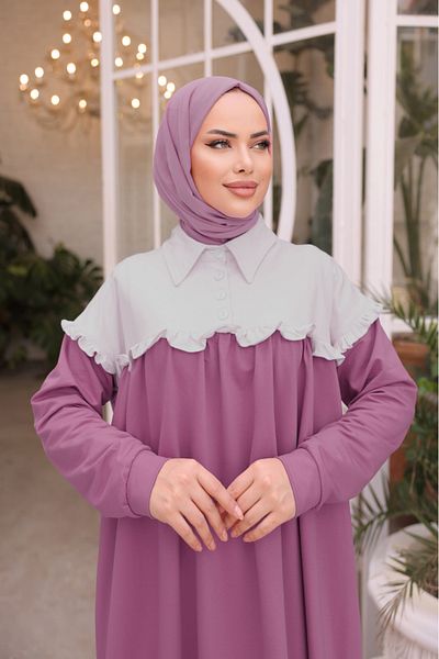 Nissra Ankanoor Lilac Robe Frilly Garnished Two Thread Dress Anka 257050