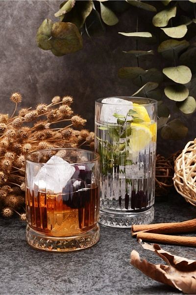 Paşabahçe طقم مياه ومشروبات غازية مكون من 8 قطع من إليسيا - أورجين 355 سم مكعب و435 سم مكعب محاصر