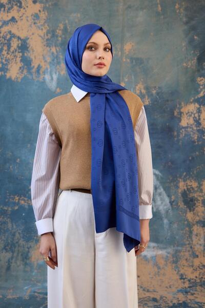 İpekhan Fall Winter İpeksi Jakar Şal Mavi 9018-05