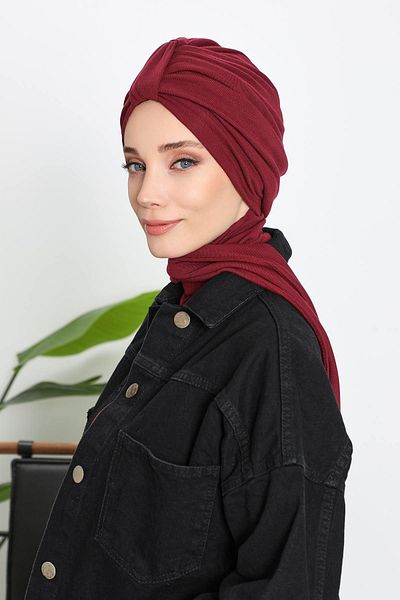 Aisha's Design عمامة بونيه مع وشاح شتوي، b-80rb